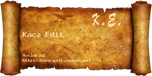 Kacz Edit névjegykártya
